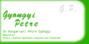 gyongyi petre business card